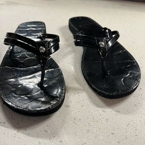 Coach black flip flops